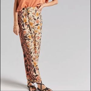 Anthropologie smocked floral balloon leg pants